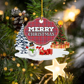 Clan Straiton Aderbeen "Merry Christmas" Tartan Acrylic Ornament UF40 Straiton Aderbeen Tartan Tartan Christmas